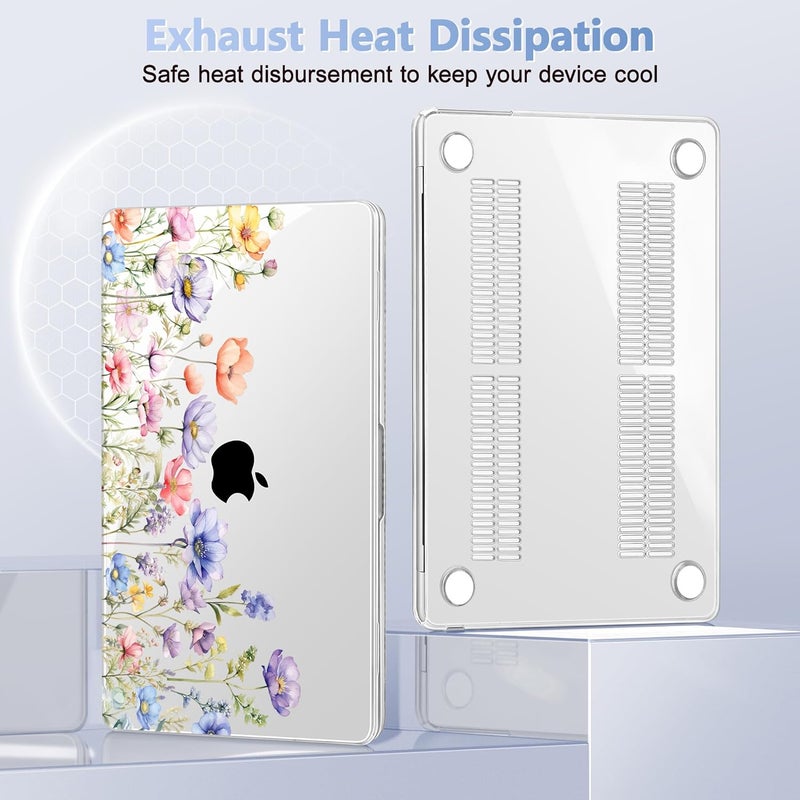 May Chen غطاء لجهاز MacBook Air 13.6 بوصة M4 موديلات 2025 2024 2023 2022: A3240 A3113 M3 A2681 M2، غطاء صلب بلاستيكي لجهاز MacBook Air 13.6" مع شاشة Retina يتناسب مع Touch ID، زهور برية - Image 5